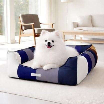 PETNOVO Dog Bed, Cute Rainbow Design, Washable Removable Cover, Non-Slip