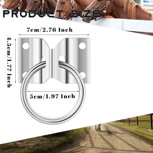 12 Pcs Cross Tie Ring for Horse,Block Tie Ring Hitching Ring with Screws for Horse Stall Stable
