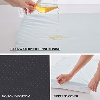 WATANIYA PET Medium Dog Beds for Medium Dogs, Memory Foam Dog Bed, Orthopedic Small Dog Bed with Washable Cover & Waterproof Liner, Plush Puppy Bed with Anti-Slip Bottom (29’’x 18’’)