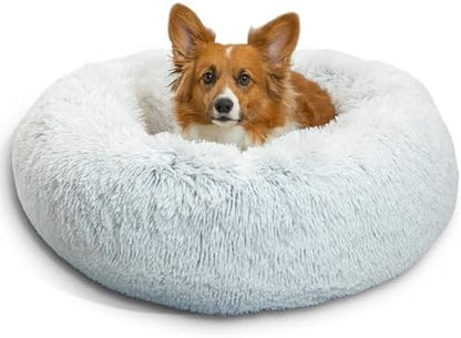 Best Friends by Sheri Original Calming Donut Dog Bed, Frost Gray, 30"