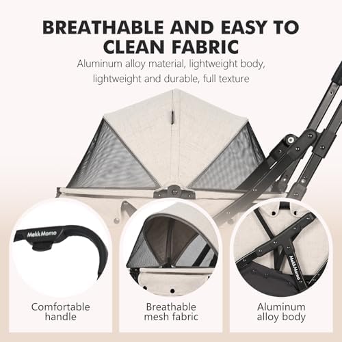 Pet Stroller for Small Medium Dogs & Cats Up to 45 lbs,Travel Lite Collapsible All Terrain 4 Wheels for Jogging Running,One Hand Auto Foldable Dog Stroller,Grey