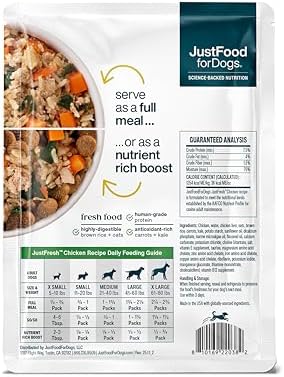 JustFoodForDogs JustFresh Fresh Wet Dog Food or Topper - Chicken, 7 Pack