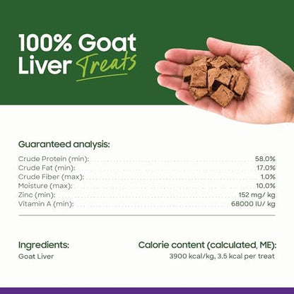 smallbatch Freeze-Dried, Grass-Fed Goat Liver Treats for Dogs & Cats, 3oz