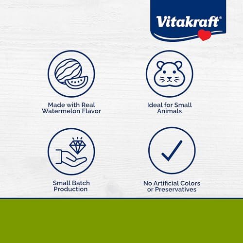 Vitakraft Drops Rabbit Guinea Pig Hamster Treats Watermelon Flavor 4.4 Ounce Bag Delicious Yogurt Enriched Drops with Fruity Flavor Nutritious Small Animal Snacks for Rabbits Guinea Pigs and Hamsters