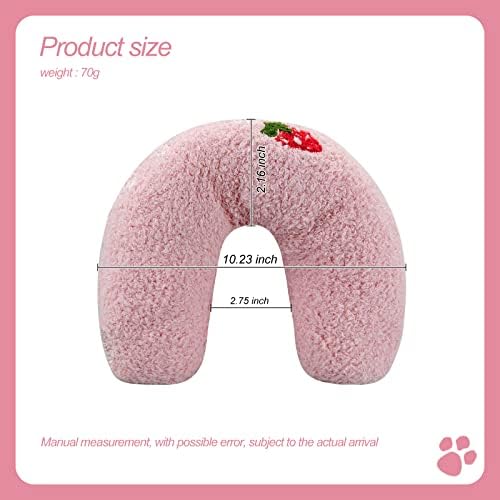 Andiker Pillows for Cats, U Shape Soft Fluffy Kitten Pillow to Lay On Cat Bed Pillow Ultra Soft Pet Pillow for Cat Fluffy Cats Pillows for Indoor Cats and Puppies to Improve Sleep Quality(Pink)