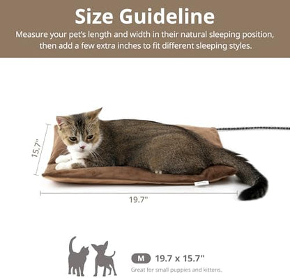Outdoor Cat Heating Pad, 19.7" x 15.7", 40W, Brown