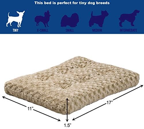 MidWest Homes for Pets XXS QuietTime Deluxe Mocha Ombré Swirl Plush Pet Bed, Machine Washable, Non-Skid Bottom, Soft Crate Mat for 18-inch Crates