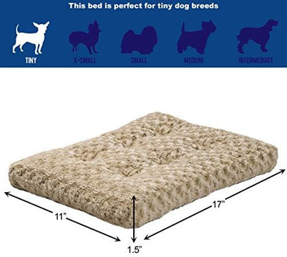 MidWest Homes for Pets XXS QuietTime Deluxe Mocha Ombré Swirl Plush Pet Bed, Machine Washable, Non-Skid Bottom, Soft Crate Mat for 18-inch Crates