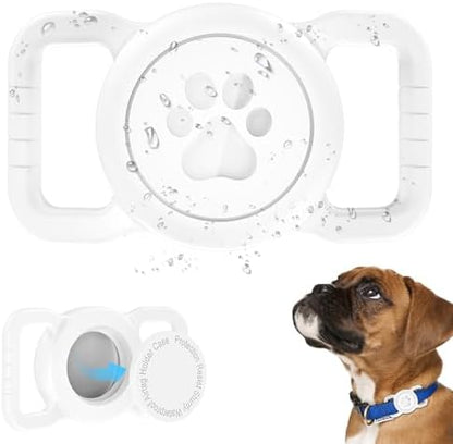 SANKALA Waterproof Airtag Holder for Dog Collar, White