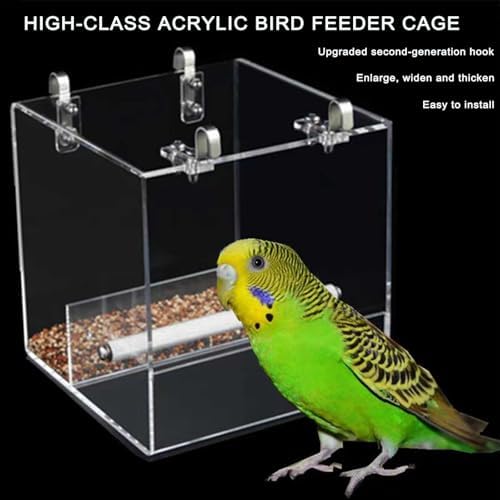 Automatic Acrylic Bird Feeder No Mess Bird Feeder Cage for Small Birds