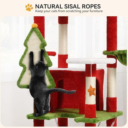DWVO 75in Christmas Cat Tree Tower