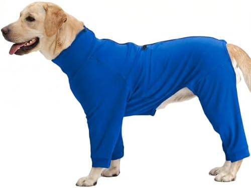 Recovery Suit for Large Dogs, Adjustable Dog Onesie, Blue, 2XL