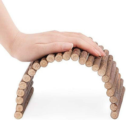 Niteangel Wooden Ladder Bridge, Hamster Mouse Rat Rodents Toy, Small Animal Chew Toy (11.8" x 4.7")