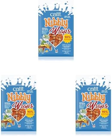 Catit Nibbly Wraps, Grain-Free Cat Treat, Chicken & Fish Recipe, 1.06 oz. (Pack of 3)