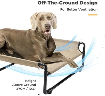 Veehoo Outdoor Elevated Dog Bed, Cooling Raised Dog Beds for Large Dogs