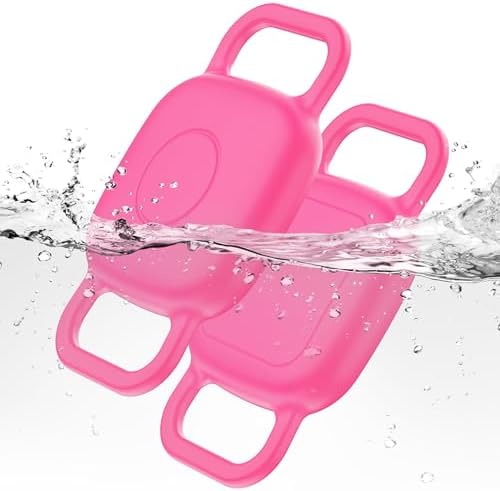 DDJ Waterproof Dog Collar Holder for Life360 Tile Mate Tracker, 2-Pack Durable Silicone Cover, Anti Lost for Life 360 Tile Tracker Case for Cat &Pet Collars, Easy Installation, Lightweight, Pink Punch
