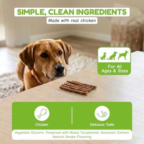 Loving Pets Natural Value Chicken Sticks - Soft Jerky Dog Treats for Large & Small Breeds - Healthy Gluten, Wheat, Soy & Grain Free Pet Treats for Dogs