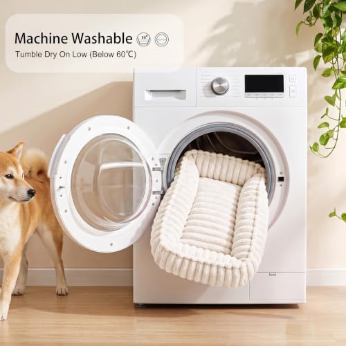 Orthopedic Large Dog Bed Calming Pet Sofa Bed 36''x28'' Ivory
