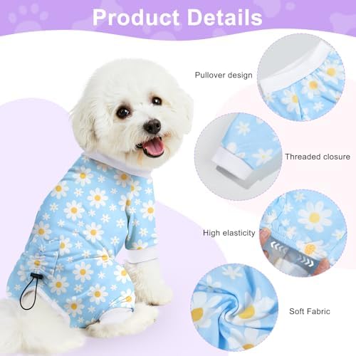 Bienbee Dog Pajamas, 4 Pack Adjustable Onesies for Small to Large Dogs XL