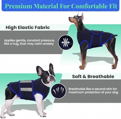 MIGOHI Dog Anxiety Relief Coat,S, NavyBlue