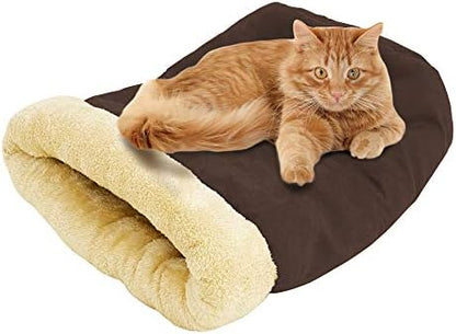 4 in 1 Self Warming Burrow Cat Bed Hideway Sleeping Cuddle Cave