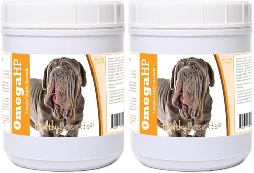 Healthy Breeds Neapolitan Mastiff Omega HP Fatty Acid Skin and Coat Support Soft Chews 90 Count (Pack of 2)