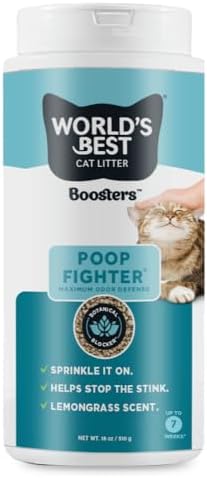 World's Best Cat Litter, Boosters Poop Fighter Additive, 18 oz Canister