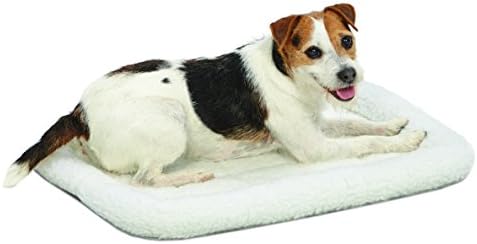 MidWest Homes for Pets QuietTime Dog Bed - White Fleece Bolster, Ultra-Soft and Machine Washable, Fits 24-Inch Crates and Carriers, for Small Breed Dogs