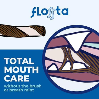 N-Bone FLOSSta Daily Dental Sticks for Dogs, SQF Certified, Natural Dog Dental Treats to Freshen Breath, Dental Chews for Dogs, Chicken Flavor, 15 ct. Pouch (12oz)