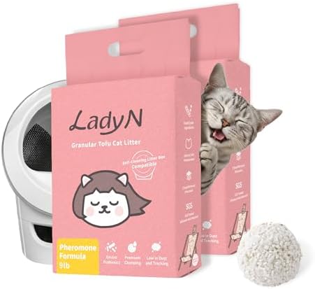 Lady N Cat Attract Tofu Cat Litter, Calming, Compatible with Auto-Box 18lb