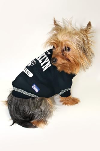 Pets First NBA Licensed Hoodies & T-shirt for Dogs & Cats, Brooklyn NETS, Small