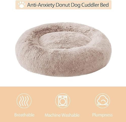 WNPETHOME Large Round Calming Dog Bed Cat Bed for Comfy Sleep