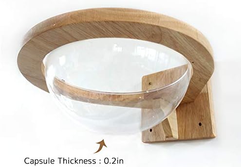 Wall-mounted Wooden Cat Space clear Capsule Cat Bed Small Pets Bed Cat Toy Cat Furniture(Large Capsule)
