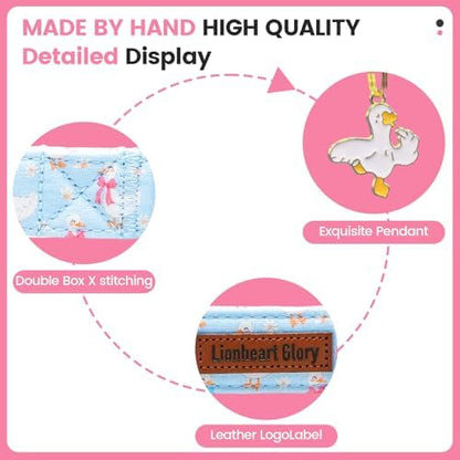 Lionheart glory Dog Collar - Spring Cute Dog Collars Sturdy Adjustable Soft Collar Blue Ducky Pattern for Small Dogs Puppy Male Female Holiday Pet Collars