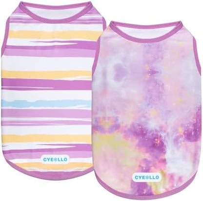 cyeollo 2Pack Dog Cooling Shirts Evaporative Dog Cooling Vest, XL, Purple