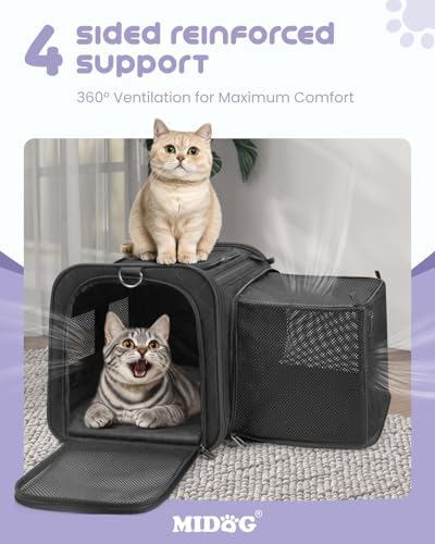 MIDOG Cat Carrier Soft for Small-Medium Cats Up to 25lbs