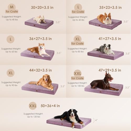 EHEYCIGA Orthopedic Dog Bed Extra Large with Removable Washable Cover, 41IN