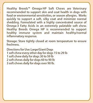 Healthy Breeds Belgian Tervuren Omega HP Fatty Acid Skin and Coat Support Soft Chews 90 Count