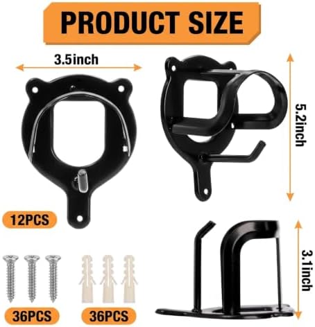 Cididu 12 Counts Horse Bridle Rack, Metal Bridle Hooks Bracket, Bridle Holder Wall Mount with Tubes and Screw, Horse Tack Harness Storage Halter Hanger for Tack Room Horse Barn Supplies