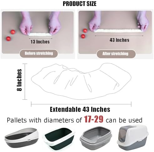 Ouliget Disposable Rabbit Cage Liner Bag with Elastic,Portable Large Size Pet Litter Box Tidy Bags,Small Animal Universal Toilet Film for Bird Hamster Cat Hedgehog,50 Pieces