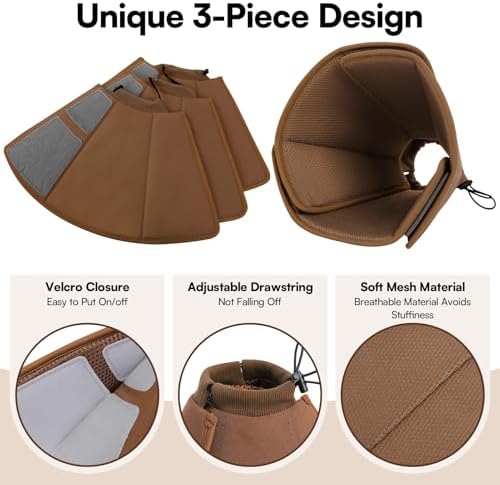 Queenmore Dog Cone for Large Dogs Soft Dog Cone Stop Licking After Surgery