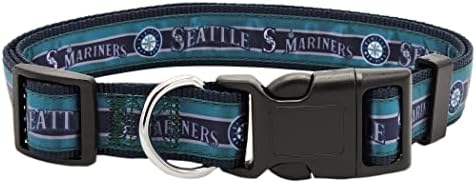MLB Seattle Mariners Licensed PET COLLAR- Heavy-Duty, Strong, and Durable Dog Collar. Available in 29 Baseball Teams and 4 Sizes