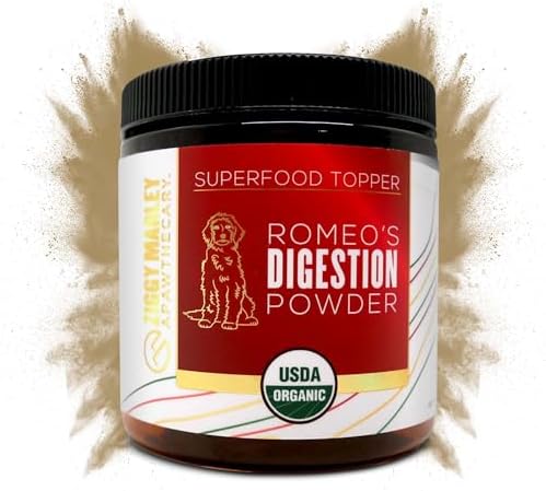 Ziggy Marley's USDA Organic Digestion Powder for Dogs & Cats - Bone Broth, Pumpkin, & 5 Gut Healthy Herbs - Pet Gut Health, 90 Grams