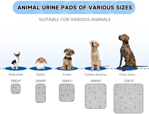 Sunheir Washable Pee Pads for Dogs Extra Large 36" x 72" 2-Pack, Reusable Puppy Pads Pet Training Pads, Waterproof Dog Pee Pads for Crate, Whelping Pad, Non-Slip Protects Against Urine Leakage