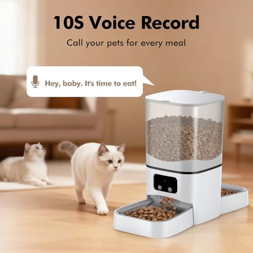 6L Automatic Cat Feeder for 2 Cats, APP Control, Precise Portion Control