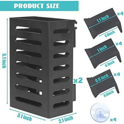 2 Pcs Aquarium Plant Holder, Fish Tank Plant Holder with Hooks and Suction Cups, Aquarium Planter Cups for Emersed Plants, Suitable for Aquatic Plant Cultivation and Water Feature Decoration.