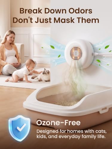 Cat Litter Deodorizer, Ozone-Free Photocatalytic Litter Box Odor Eliminator