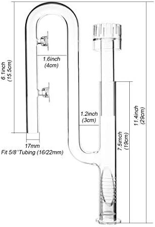 FZONE Aquatic Glass Lily Pipe Inflow with Surface Skimmer for Aquarium Filter 5/8''(16/22mm) Tubing