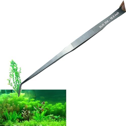 18.9 Inch Extra Long Tweezers for Aquarium, Stainless Steel Feeding Tongs