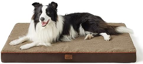 Bedsure XL Dog Bed, Extra Large Pet Bed with Comfy Sherpa,44x32in Brown